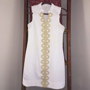 Mudpie Mia Gold Embroidered Dress